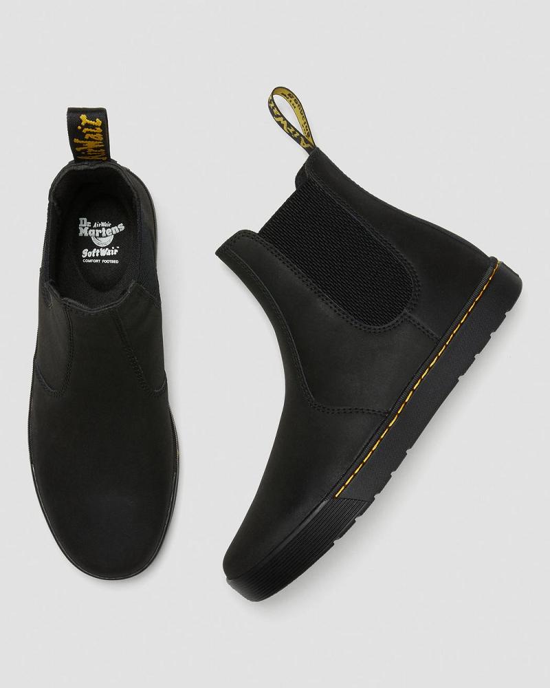 Men's Dr Martens Tempesta Men's Leather Casual Chelsea Boots Black | AU 496AHK